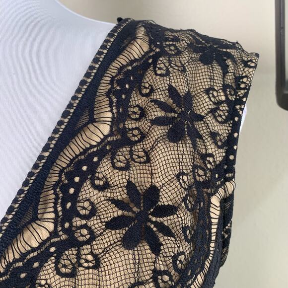 Jessica Howard Size 8P Petites Lace Bodice Artichoke Tiered Skirt Dress Black - Picture 9 of 16